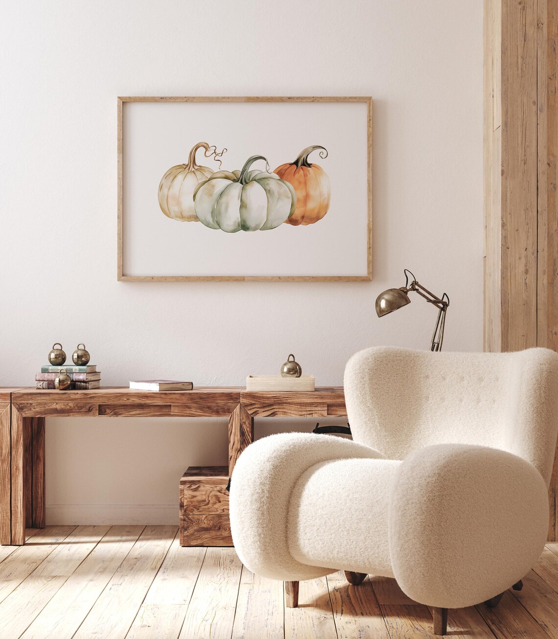 Fall Wall Art Halloween Print Watercolor Pumpkins Rustic Autumn Aesthetic Cute Fall Fall Colors Pumpkin Poster - Image 2