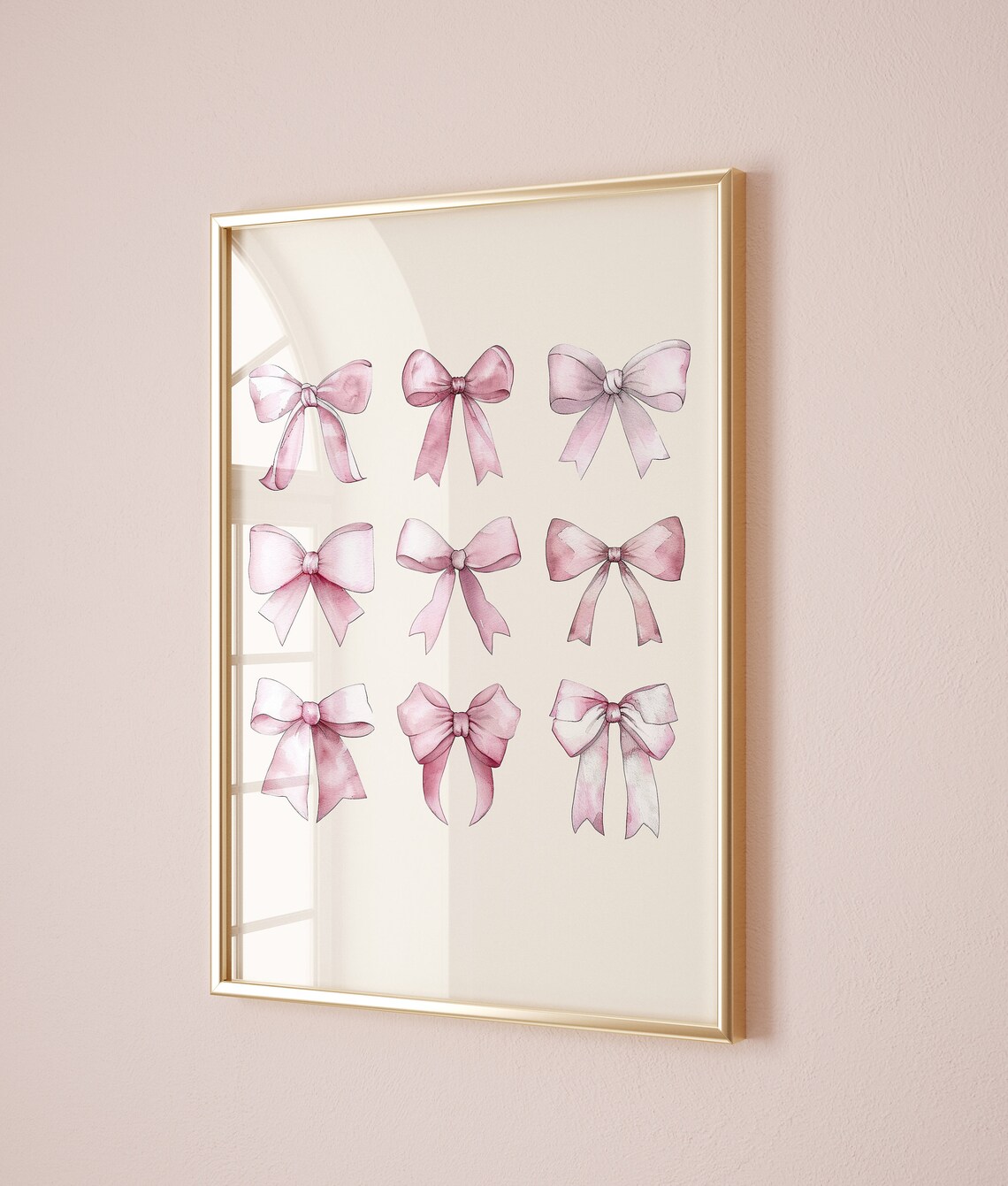 Pink Bows Nursery Art Print, Grandmillennial Coquette