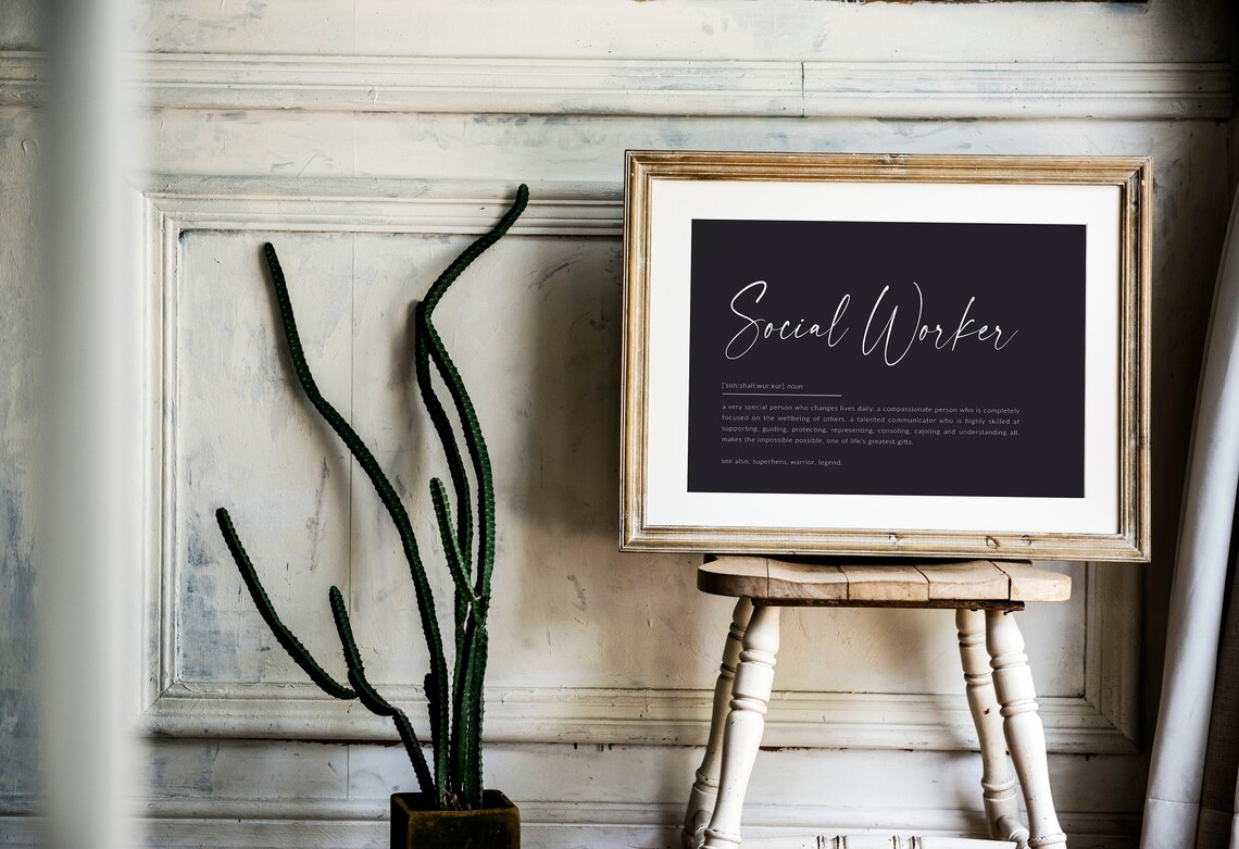 Social Worker Definition Art Print, Gift Idea - Image 2