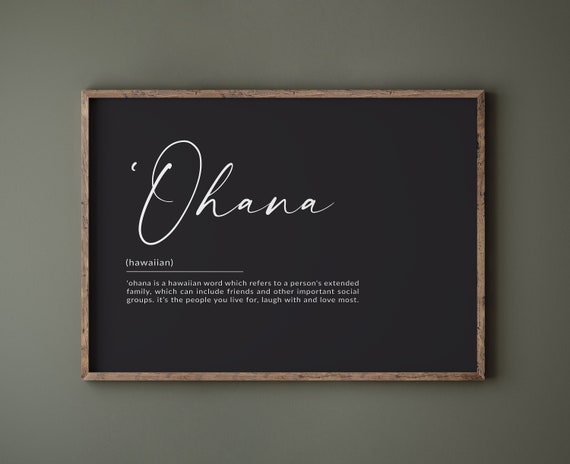Ohana Means Family Poster, Hawaiian Family Gift