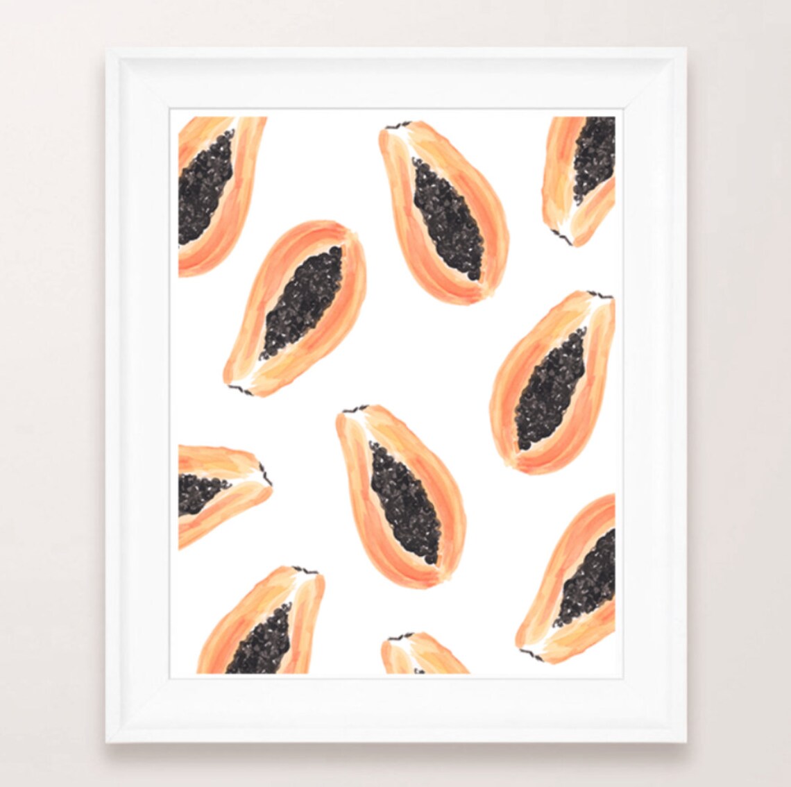 Papaya Art Print, Sabina Fenn Gouache and Watercolor
