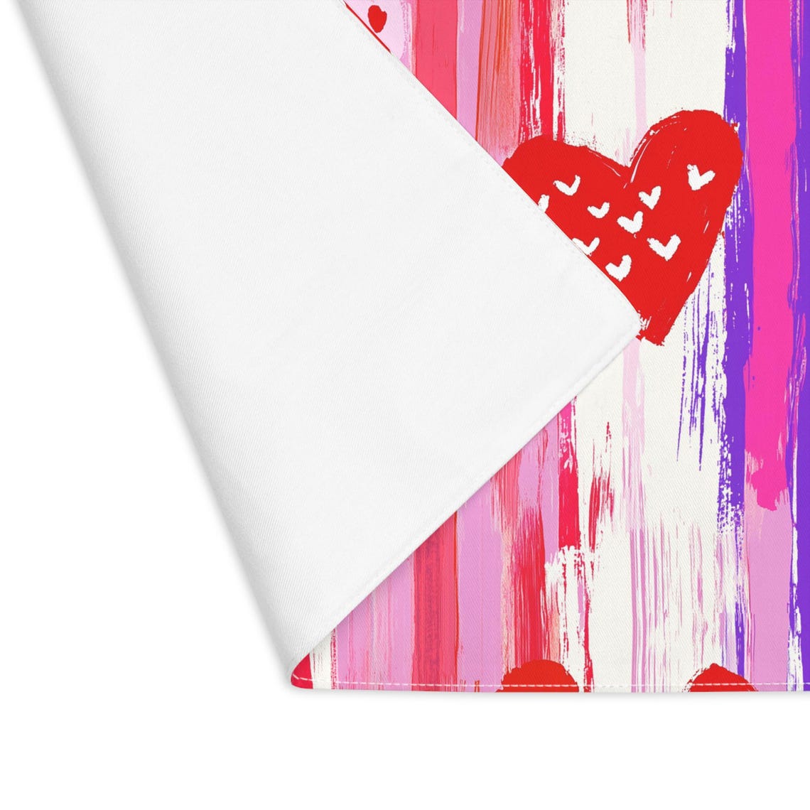 Red Hearts Striped Valentine Table Placemat Dining Decor Art Print - Image 5