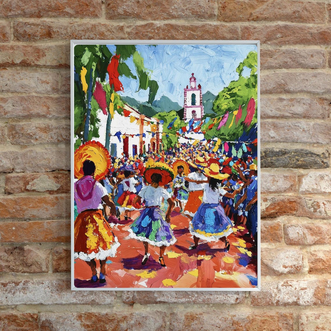 Guelaguetza Festival Oaxaca Traditional Dancers Parade Painting Poster - Image 6