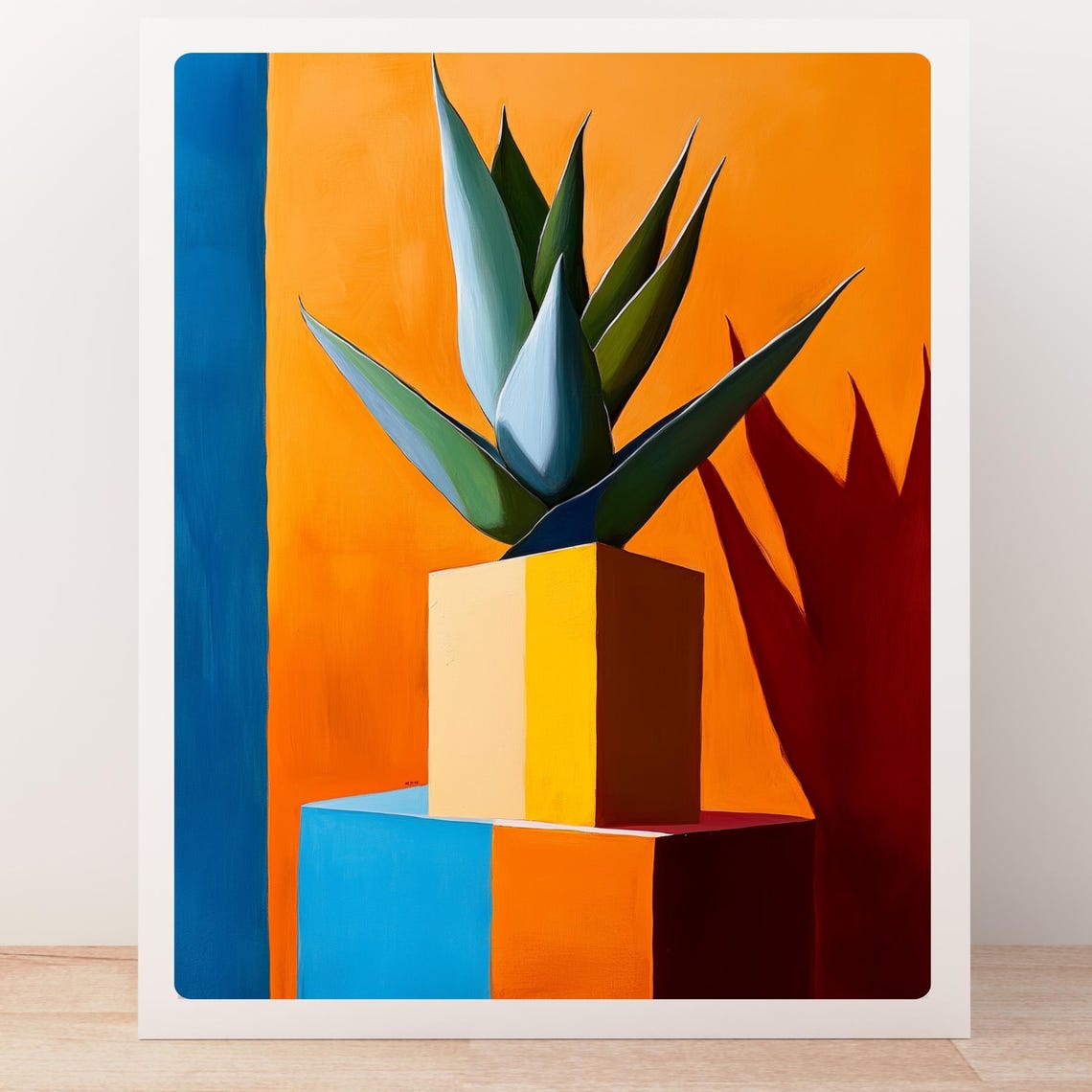 Abstract Geometric Agave Plant Bold Modern Southwest Art Poster - Image 5