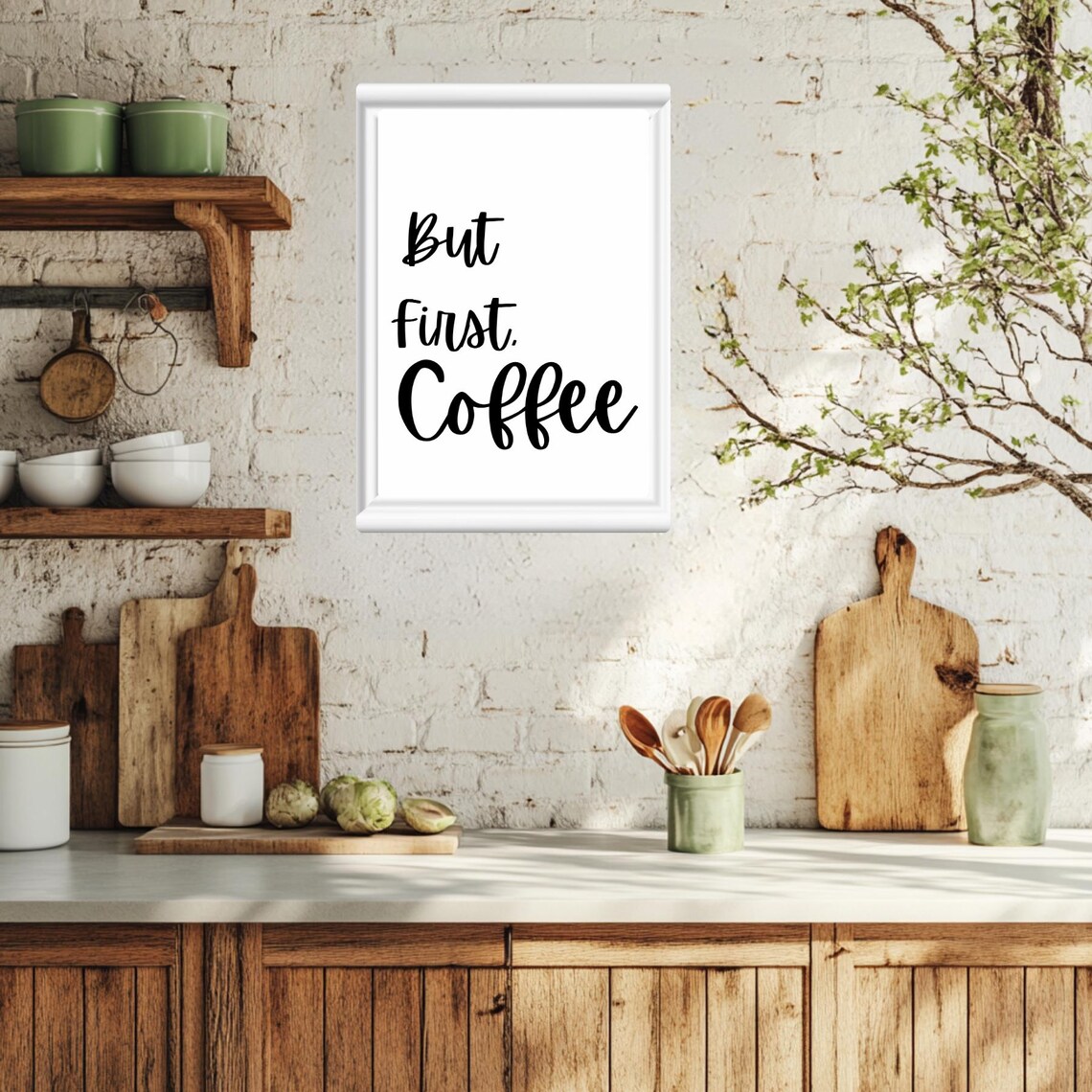But First Coffee Cafe Wall Art Print Home Decor For Dining Room Breakfast Nook Coffee Sign And Poster Art - Image 2