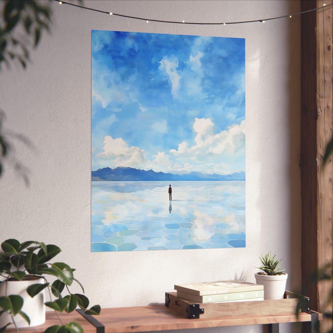 Salar de Uyuni Lone Figure Mirror Reflection Minimalist Poster - Image 6