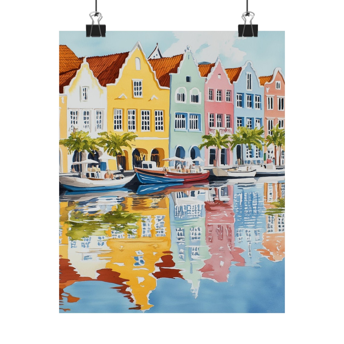 Willemstad Curaçao Harbor View, Travel Poster