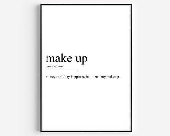 Funny Make Up Money Happiness Dictionary Definition Beauty Poster