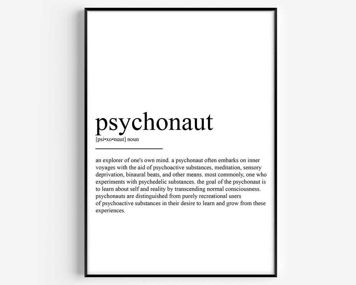 Psychonaut Definition Typography Poster Print