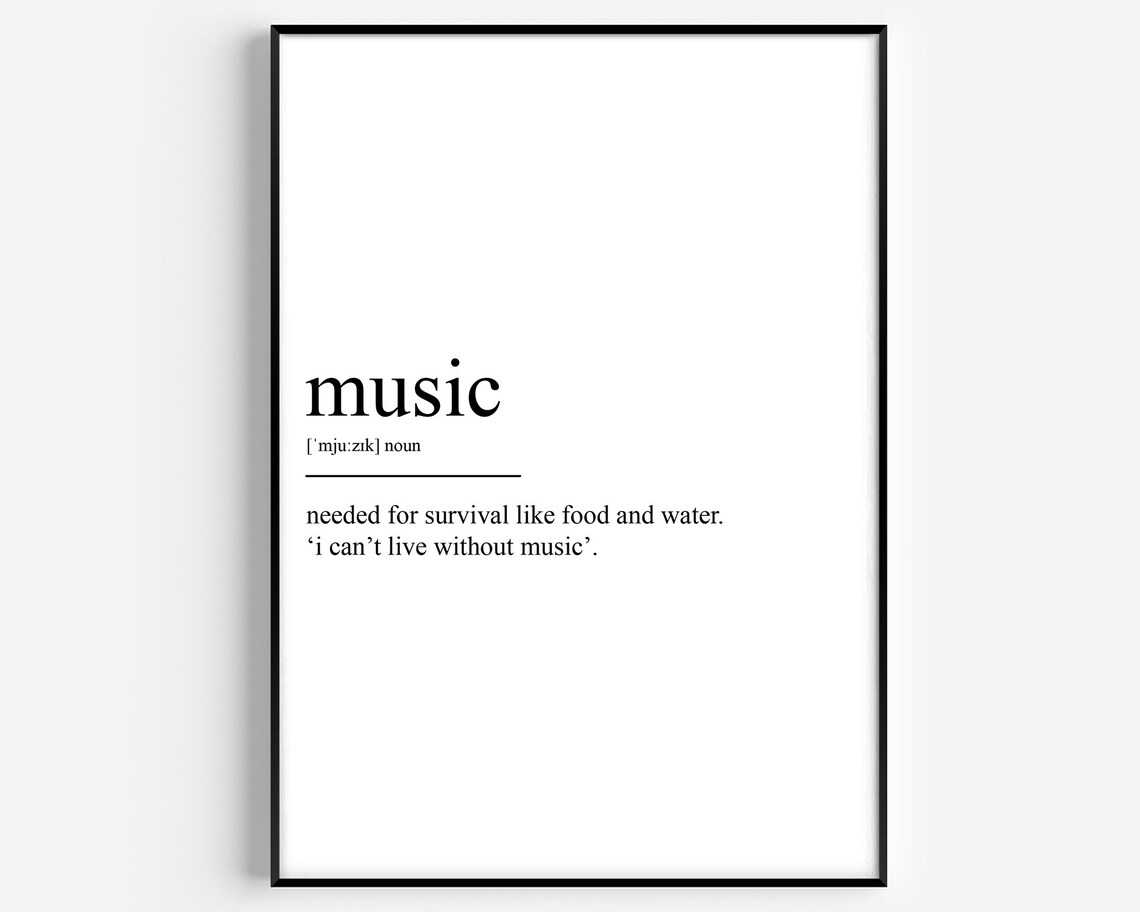 Music Definition Typography Art Print