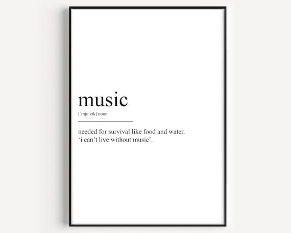 Music Definition Typography Art Print