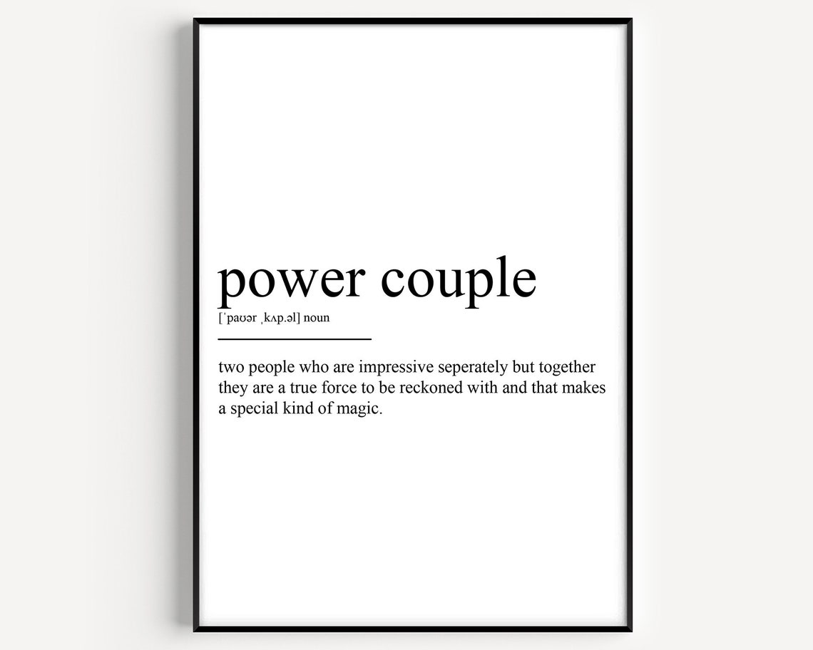 Power Couple Dictionary Definition Romantic Wall Poster Gift