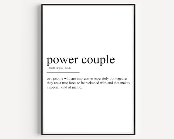 Power Couple Dictionary Definition Romantic Wall Poster Gift