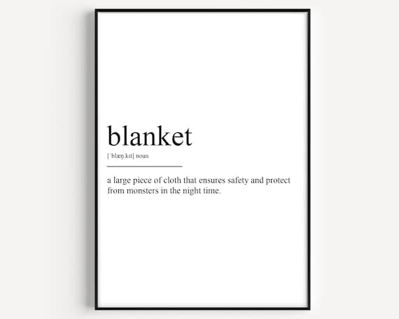 Blanket Definition Funny Dictionary Style Nursery Decor Poster