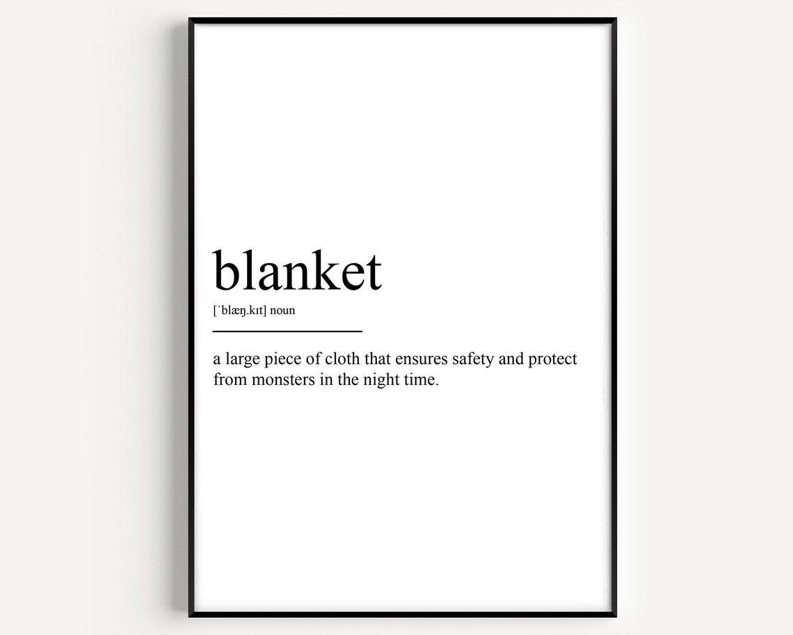 Blanket Definition Funny Dictionary Style Nursery Decor Poster