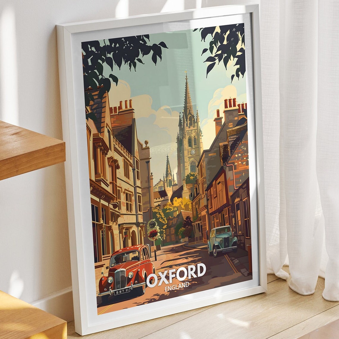 Oxford Travel Print England Oxford Art Poster England Travel Poster United Kingdom Wall Art English Art Decor