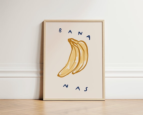 Banana Print Nursery Illustration, Eclectic Kids Room