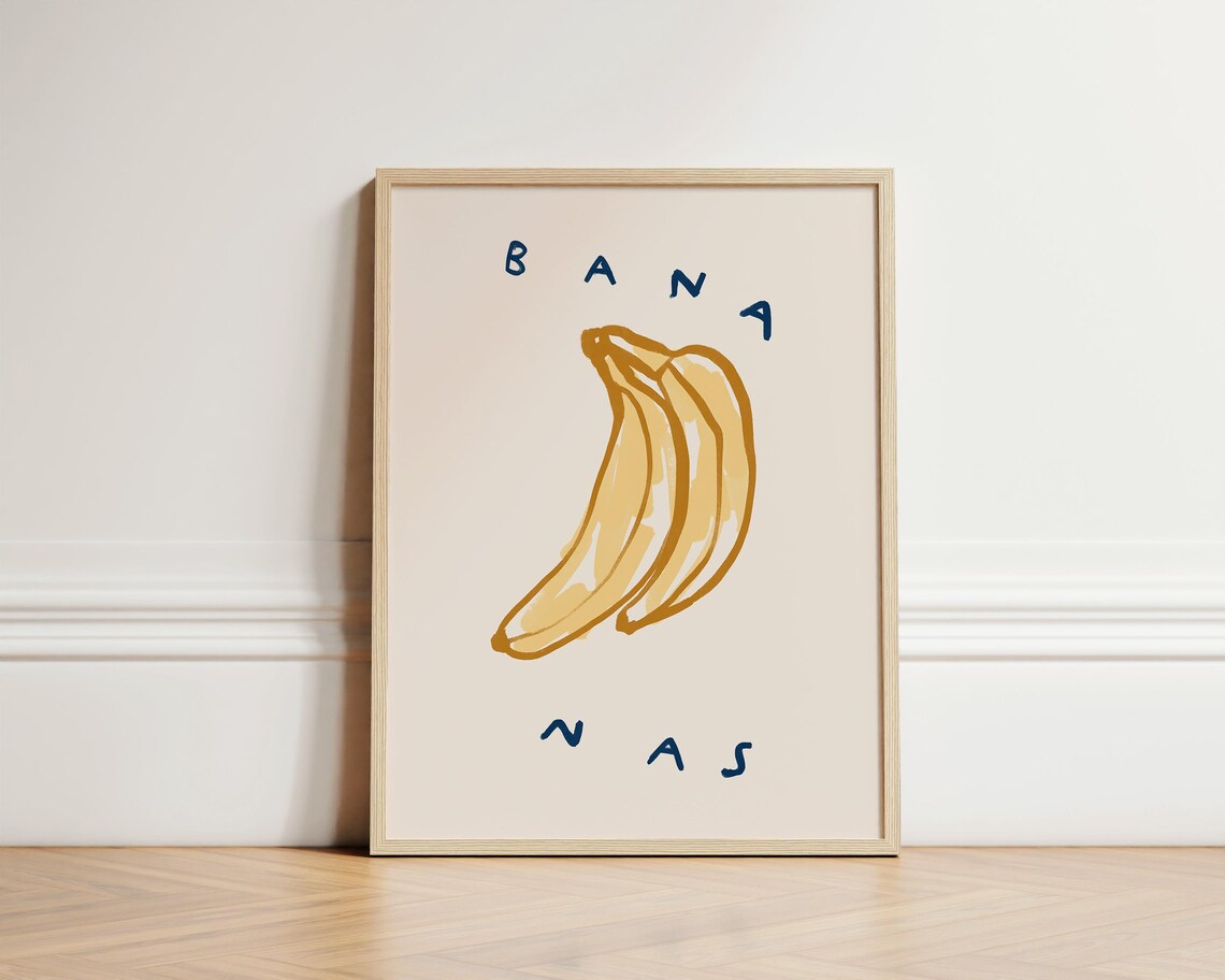 Banana Print Nursery Illustration, Eclectic Kids Room