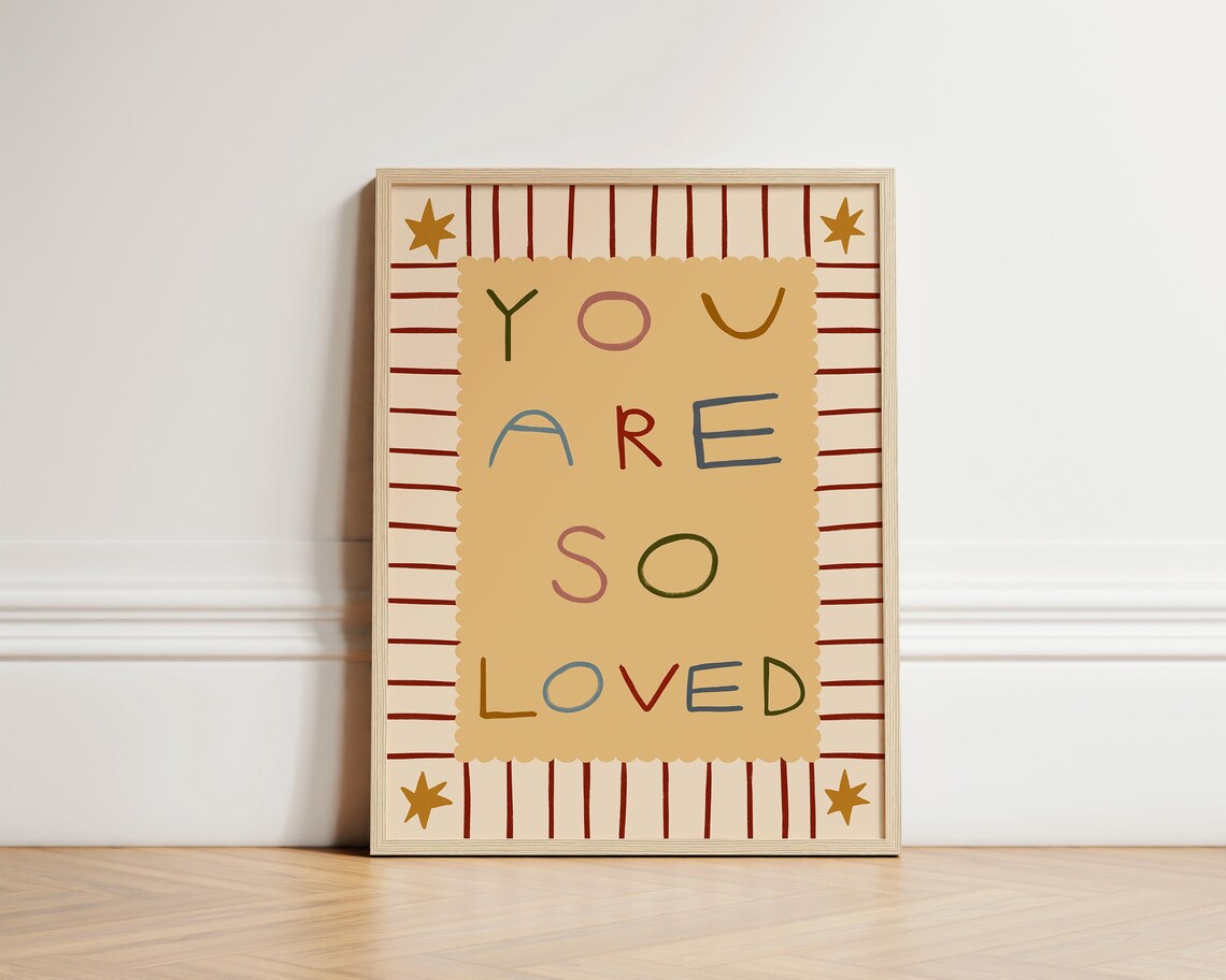 You Are So Loved Nursery Bedroom Illustration Art Print