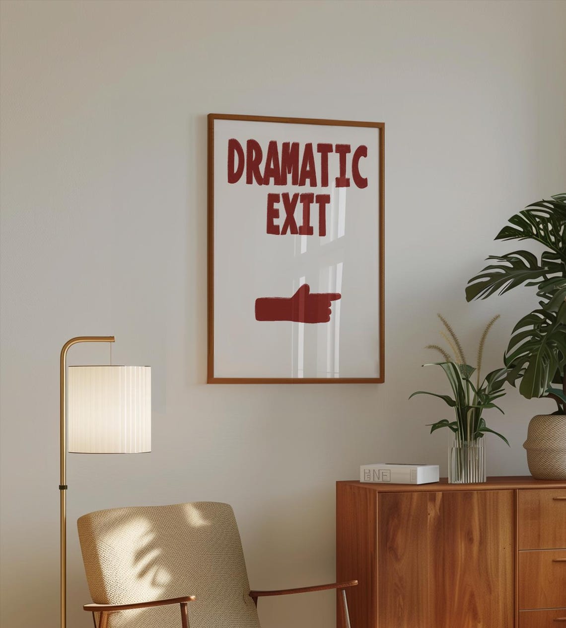 Dramatic Exit Funny Black Dog Stage Quote Humor Gallery Wall Poster