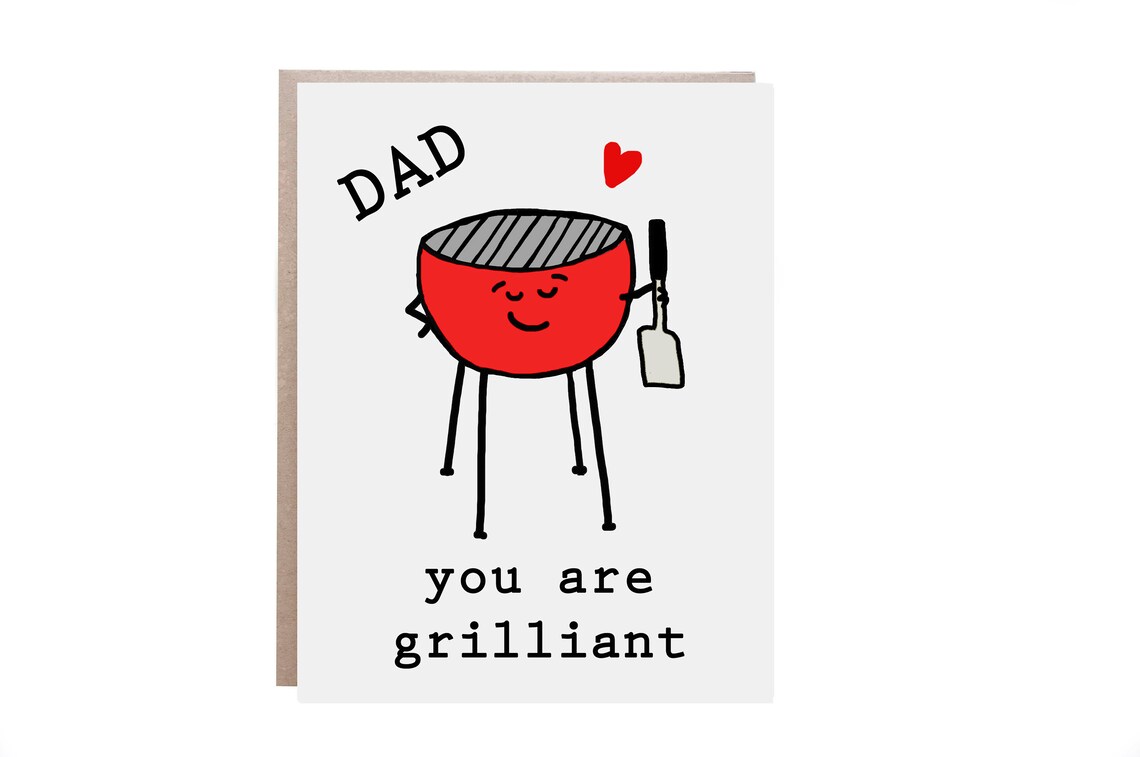 Dad You Are Grilliant BBQ Grill Pun Funny Father's Day Card Poster