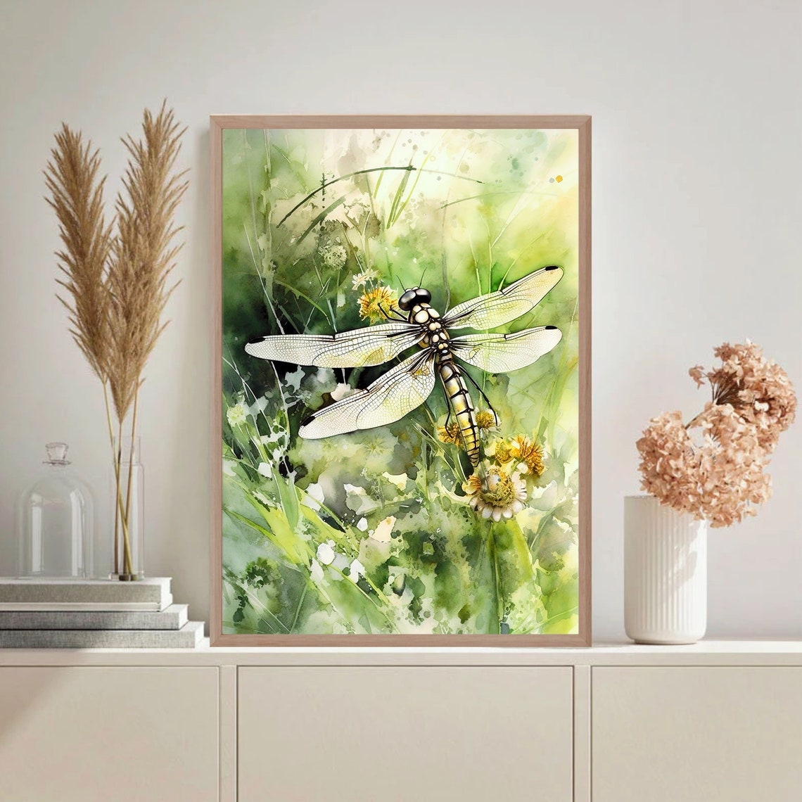 Dragonfly Botanical Watercolor Insect Wildlife Nature Art Print - Image 4