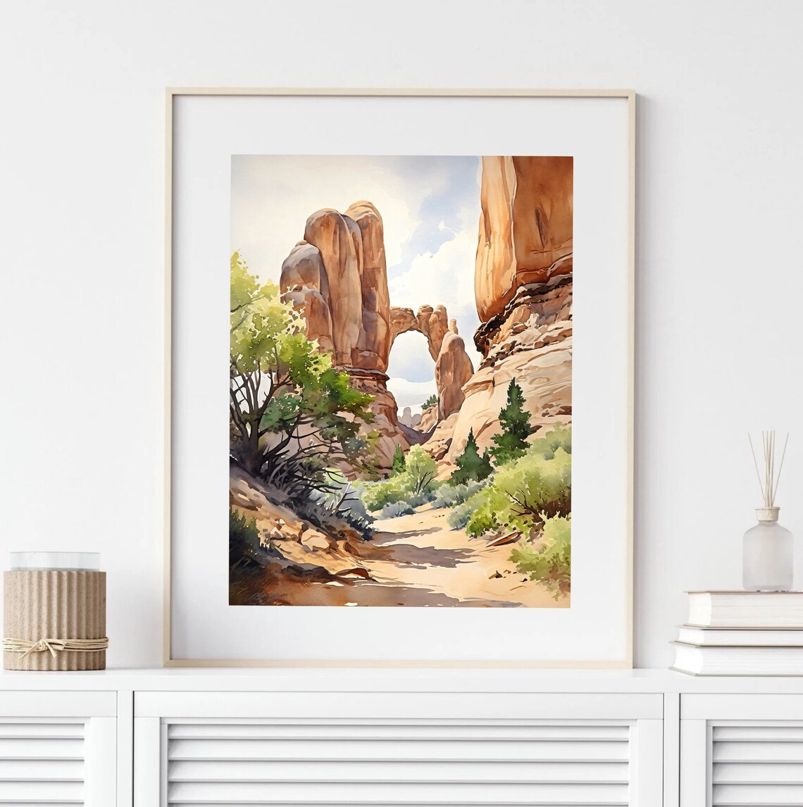 Arches National Park Watercolor Art Print - Image 3
