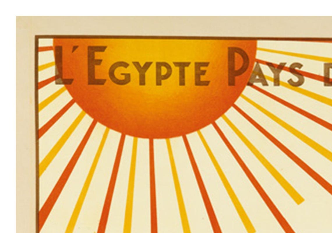 Egypt Eternal Sun Solar Barque Railway Vintage Travel Poster - Image 2