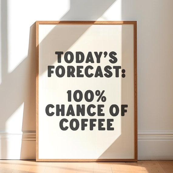 Coffee Lover Print Kitchen Wall Art Typography Poster Funny Quote Print Coffee Bar Decor Kitchen Prints