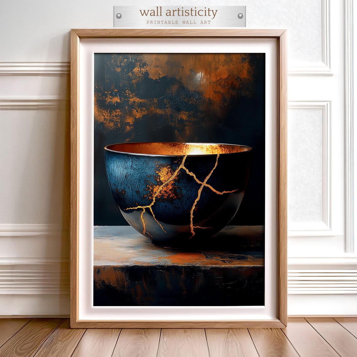 Kintsugi Bowl - Wabi Sabi Gold Cracks