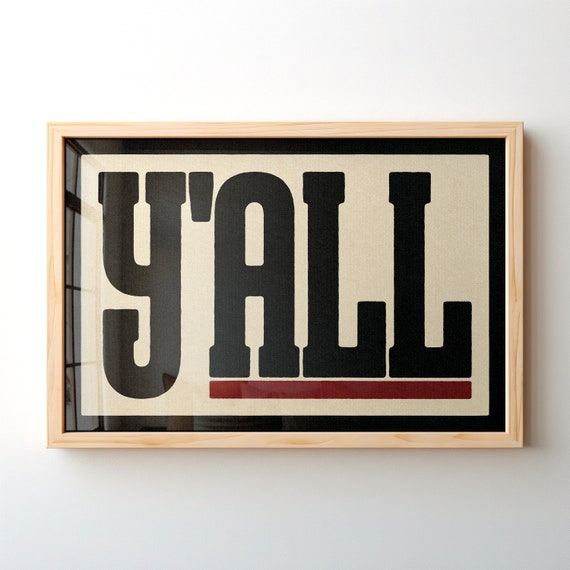 Instant All Yall Typography Print Western Wall Art Gift For Home Modern Farmhouse Decor Hey Yall Means All Poster