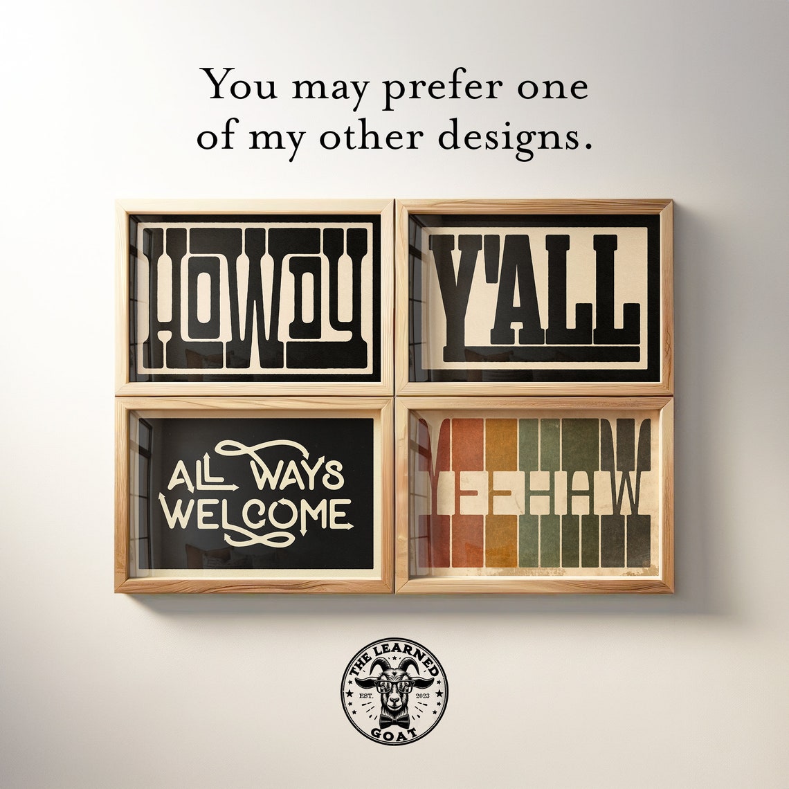 Distressed West Repeated Stripe Vintage Western Typography Poster - Image 4