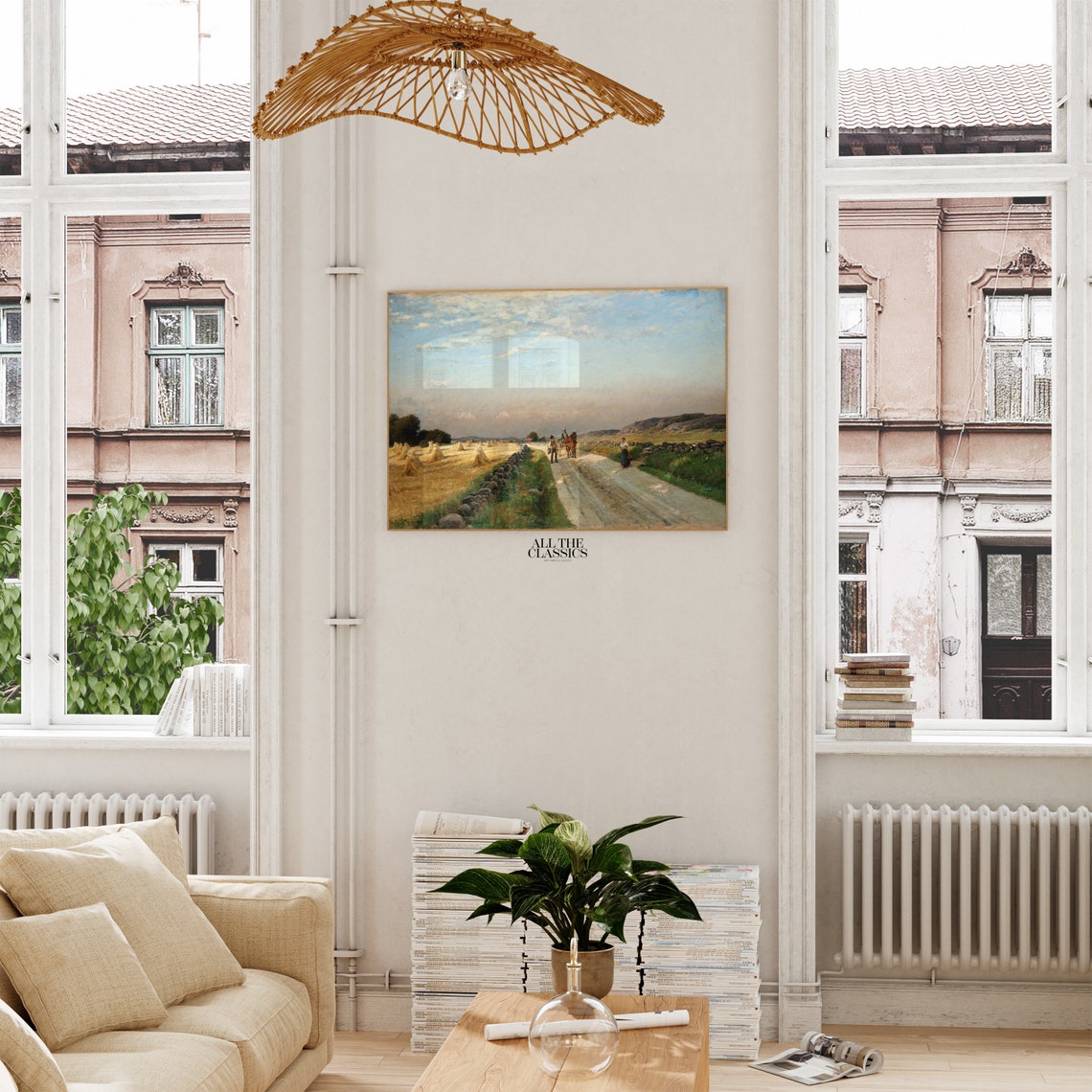 Berndt Lindholm Autumn Landscape Hisingen Haystacks Road Poster - Image 2