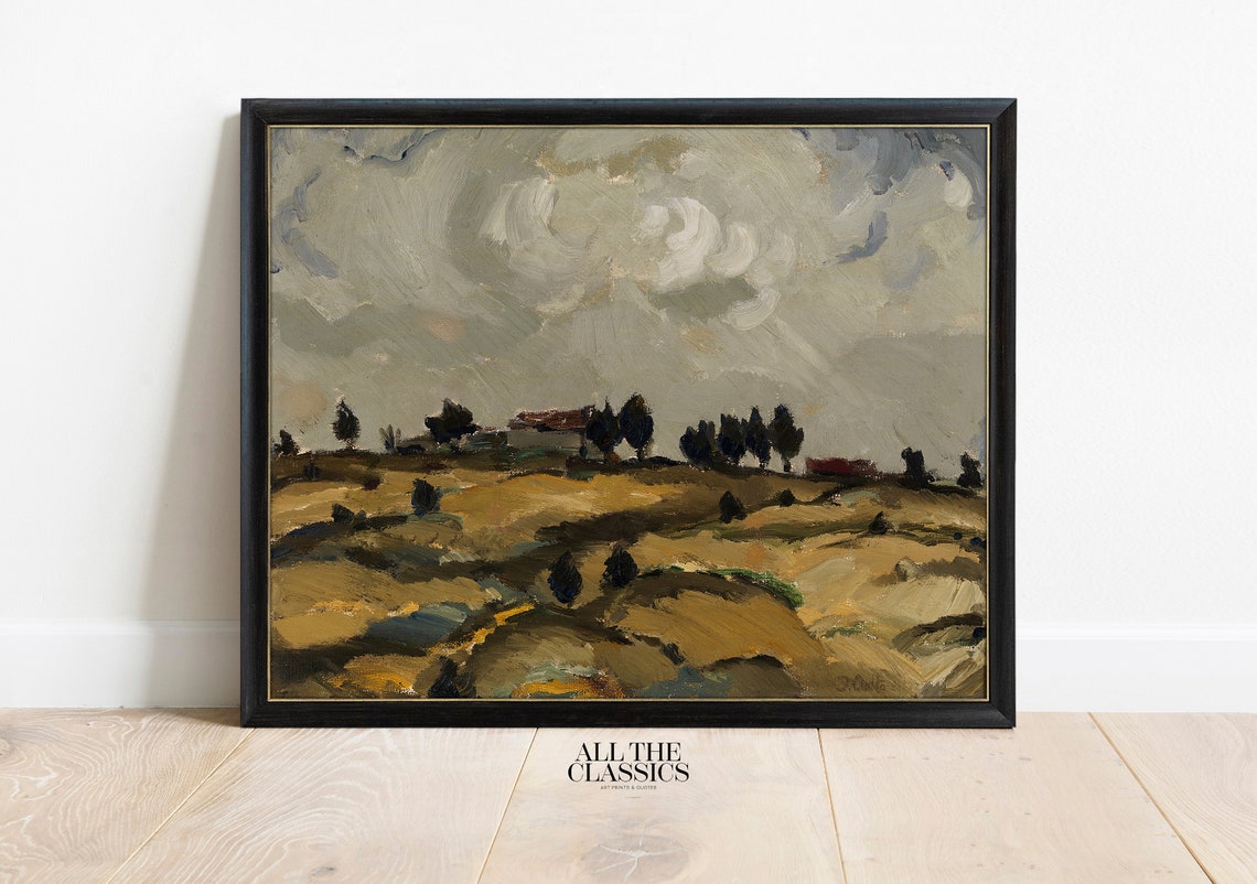 Ilmari Aalto Moody Autumn Landscape Fields Under Grey Clouds Poster - Image 3