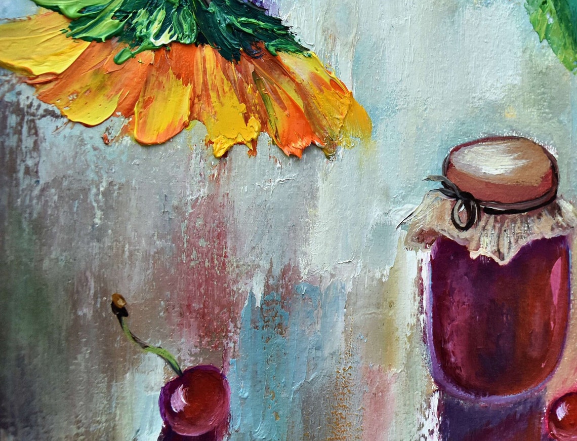 Painting Sunflowers Floral Artwork Sunflower Art Flower Oil Painting Still Life Sunflower Oil Art Wall Art Still Life Painting Impres - Image 4