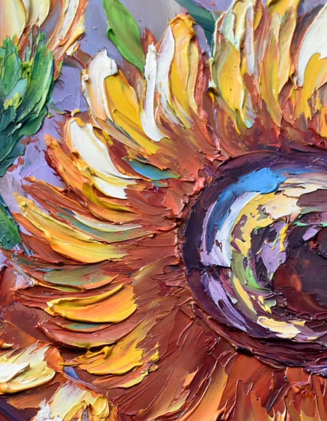 Sunflower Painting Flower Painting Original Painting Sunflower Wall Art Impasto Oil Painting Sunflower Artwork Sunflowers Painting Flower - Image 2