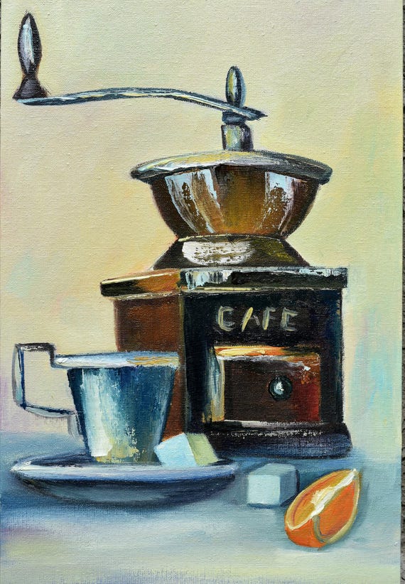 Coffee Painting Art Cup Coffee Painting Coffee Original Cup Of Coffee Kitchen Wall Art Still Life Painting Coffee Wall Art Original Oil Art