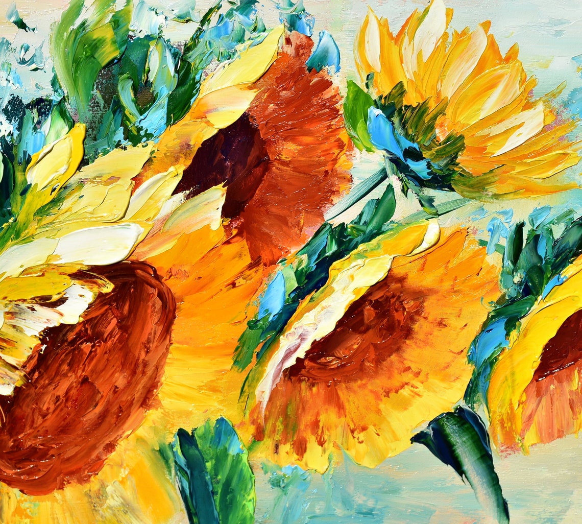 Sunflowers Bouquet In Vase Cheerful Floral Still Life Art Poster - Image 5