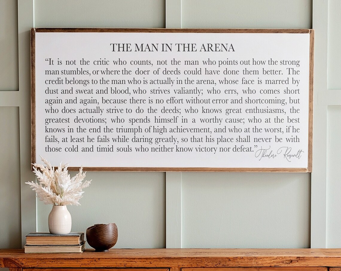 The Man In The Arena Motivational Office Art Print