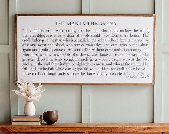 The Man In The Arena Motivational Office Art Print