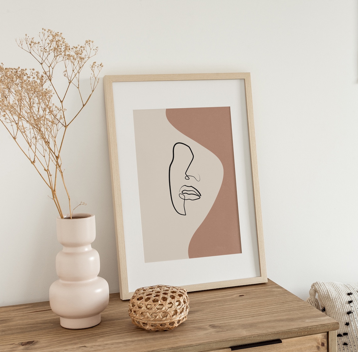 Minimalist Woman Face Line Art Drawing Abstract Modern Wall Art - Image 2