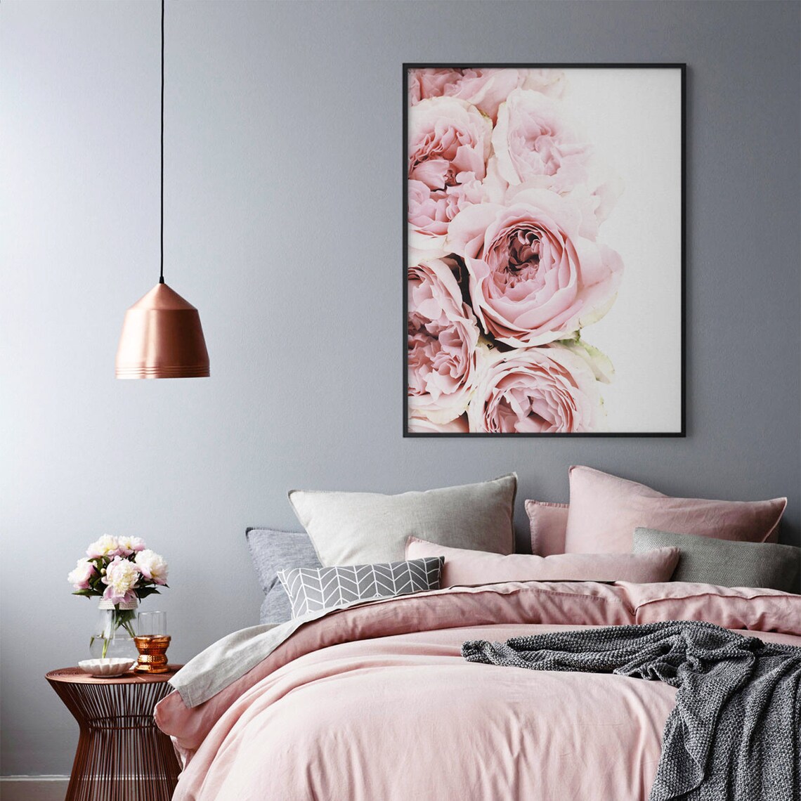 Pink Peonies Soft Floral Blossom Bloom Photography Art Poster - Image 3