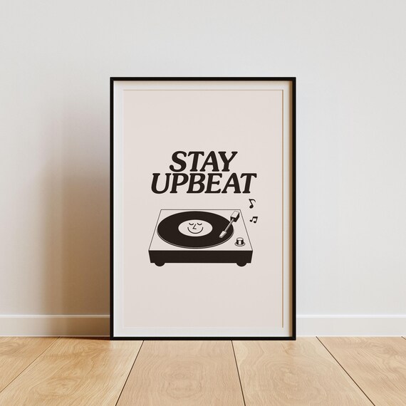 Music Wall Art Retro Groovy Print Turntable Design Trendy Dorm Art Record Player Poster Home Decor Vinyl Lover Gift