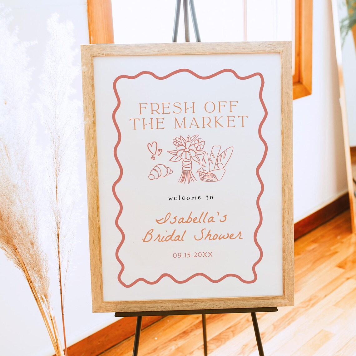 Fresh Off the Market Bridal Shower Welcome Sign Printable Poster - Image 2