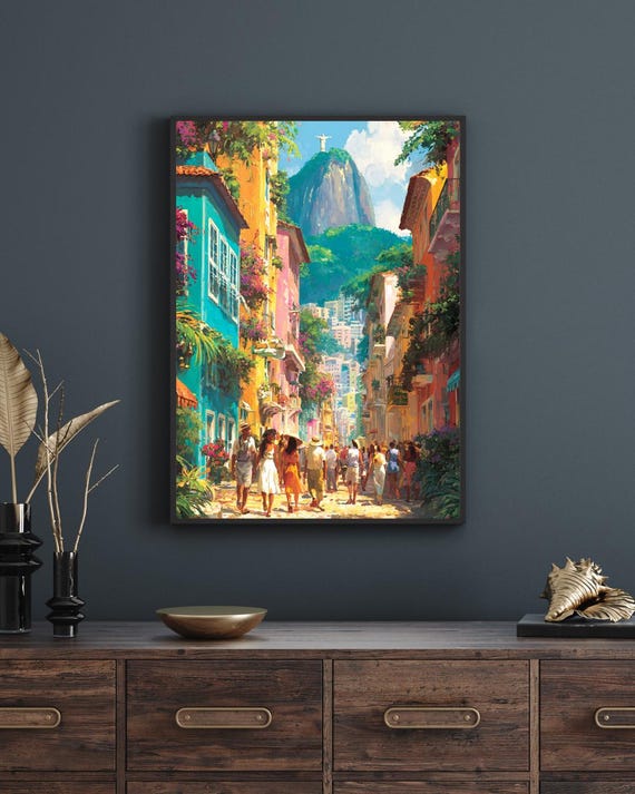 Rio De Janeiro Travel Poster Brazil Illustration Art