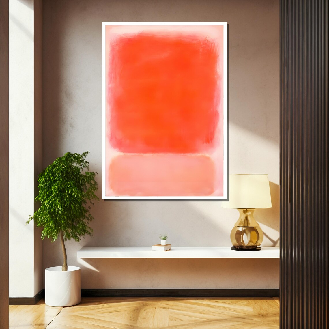 Mark Rothkos Untitled Radiant Orange And Soft Pink Abstract Painting The Ideal Gift For Modern Art Enthusiasts - Image 2