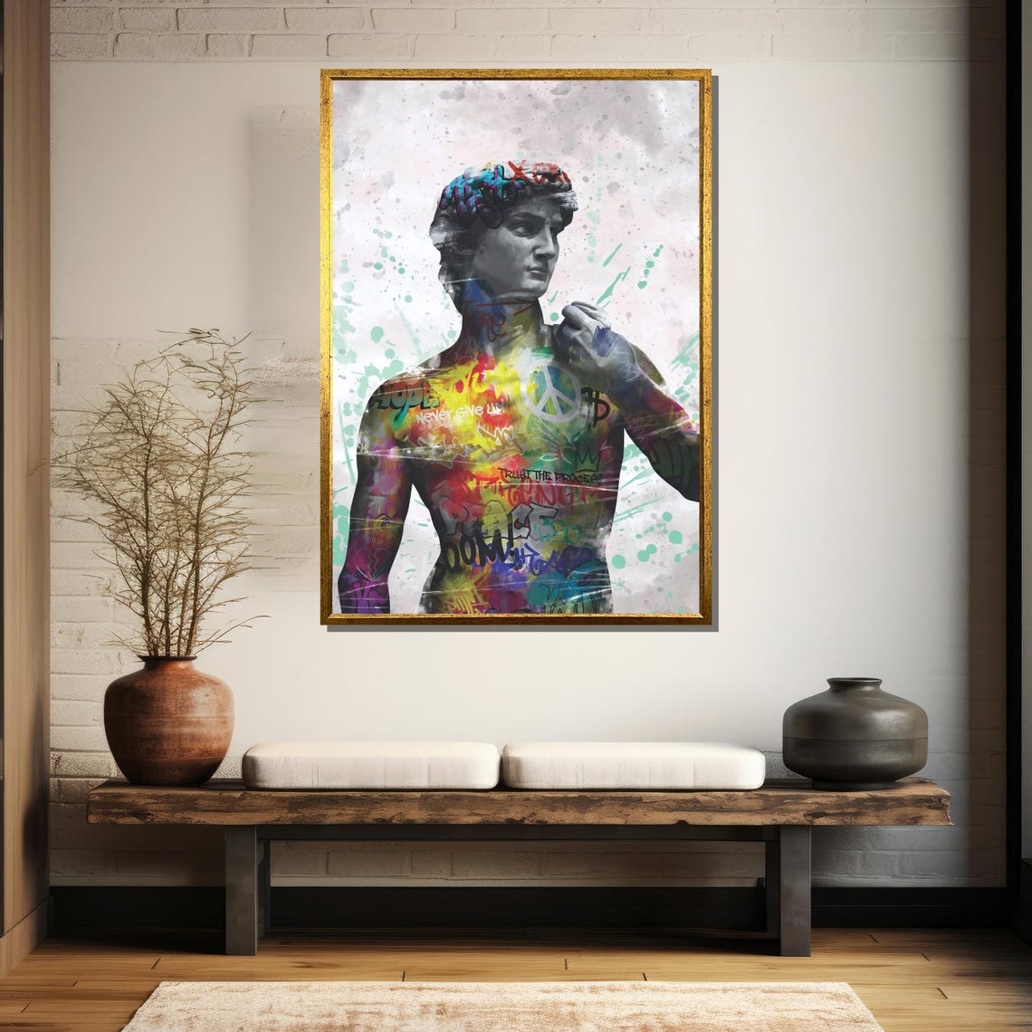 Graffiti David Painting Bold Urban Art Gift Inspired By Classical Sculpture - Image 5