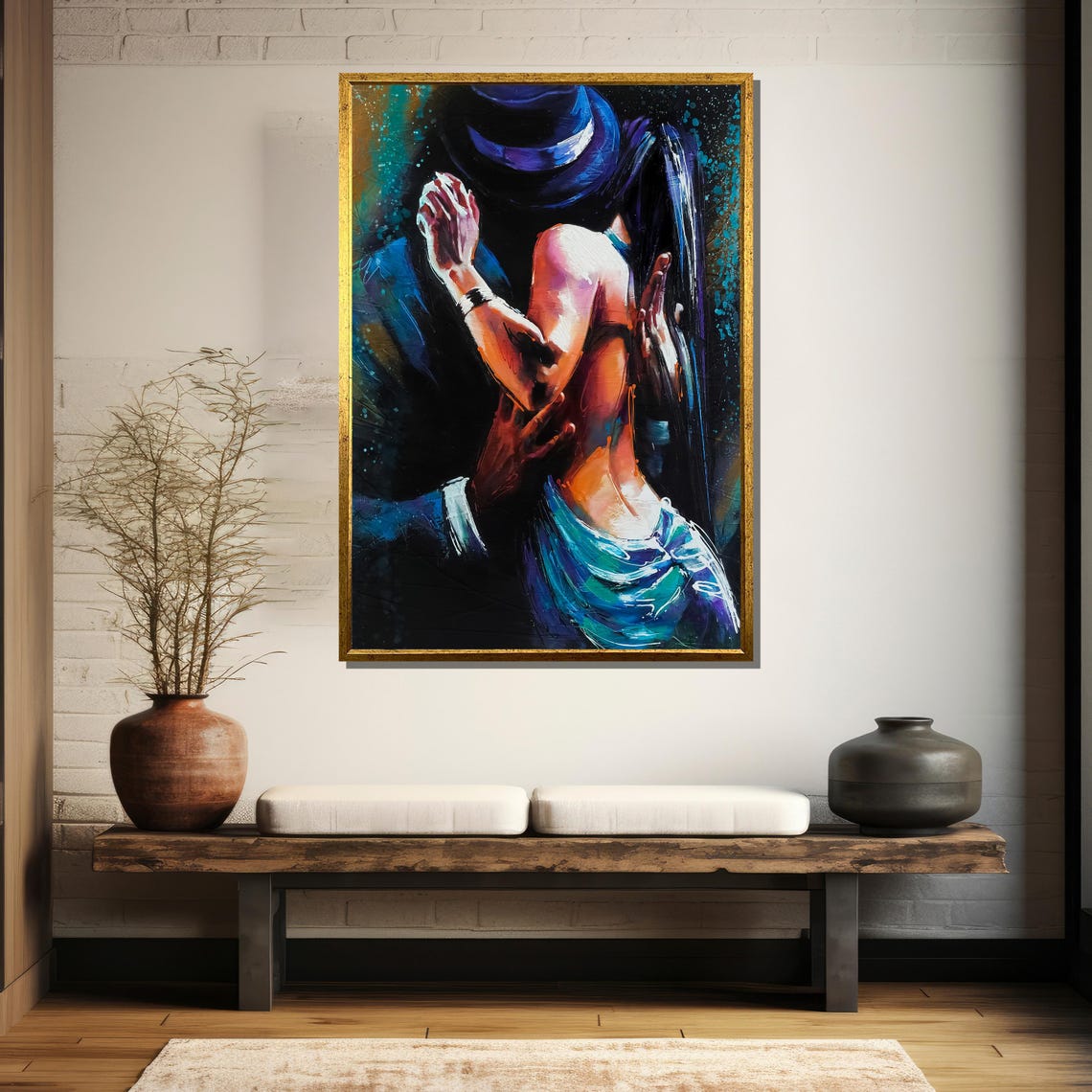 Passionate Dance Embrace Painting Expressive Artwork Gift For Dance Lovers And Modern Home Decor - Image 5