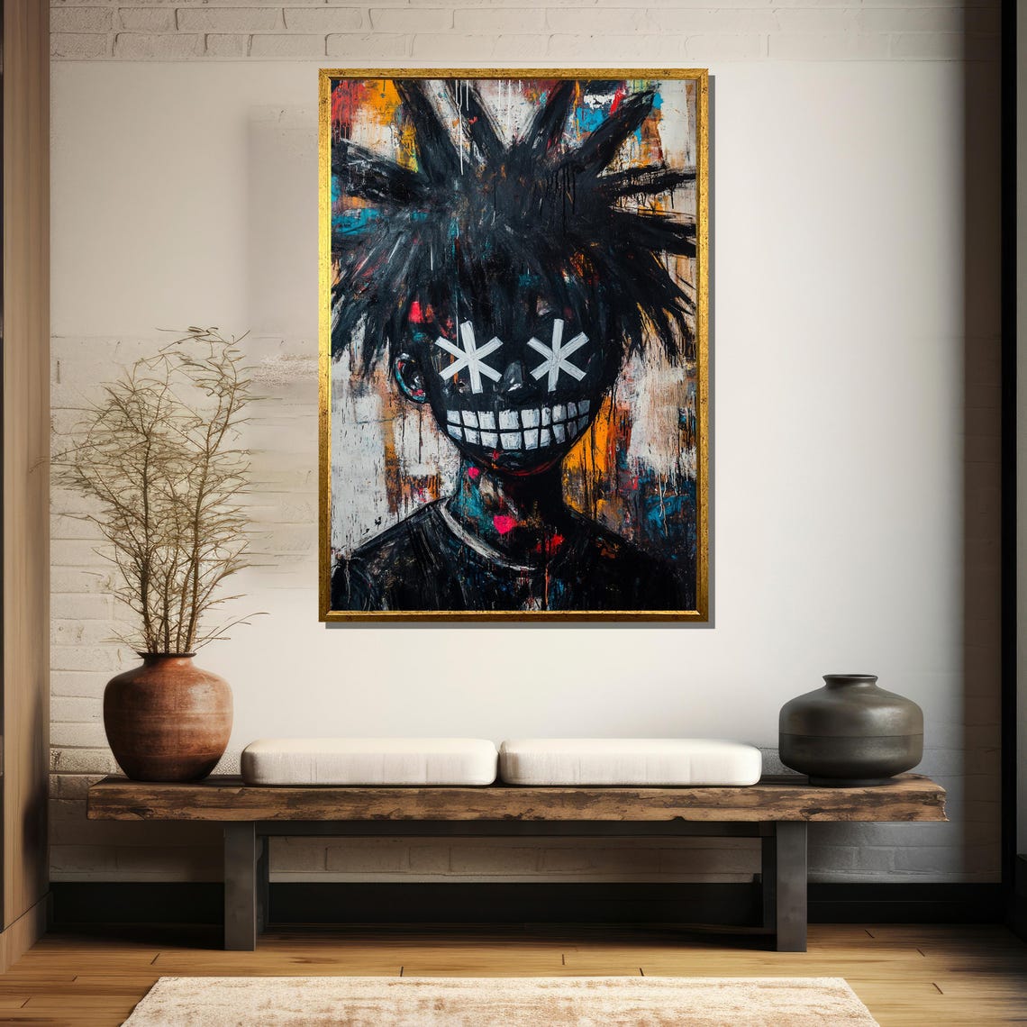 Graffiti Skull Painting Basquiat Inspired Urban Art Abstract Street Art Print Bold Expressionist Wall Decor Edgy Modern Artwork - Image 5