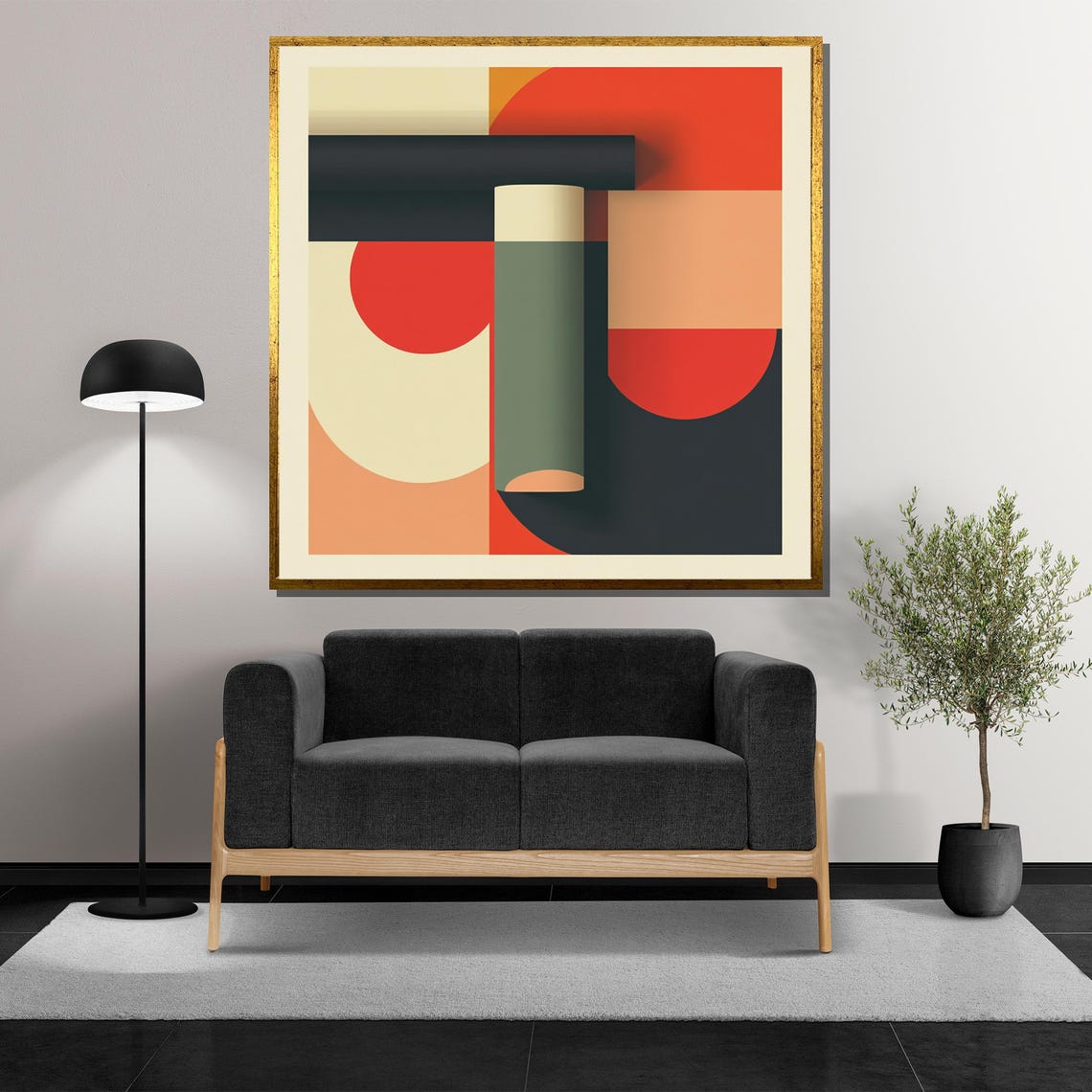 Bold Geometric Mid-Century Modern Abstract Shapes Wall Poster - Image 5